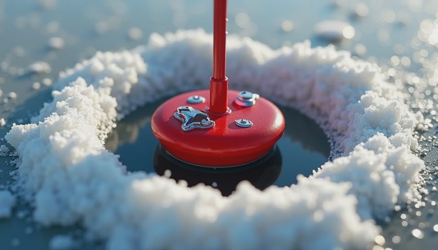 Illustration for ice fishing with dog